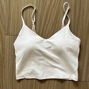 Lululemon White Align Cropped Cami Tank Top Light Support, A/B Cup (Size 4)